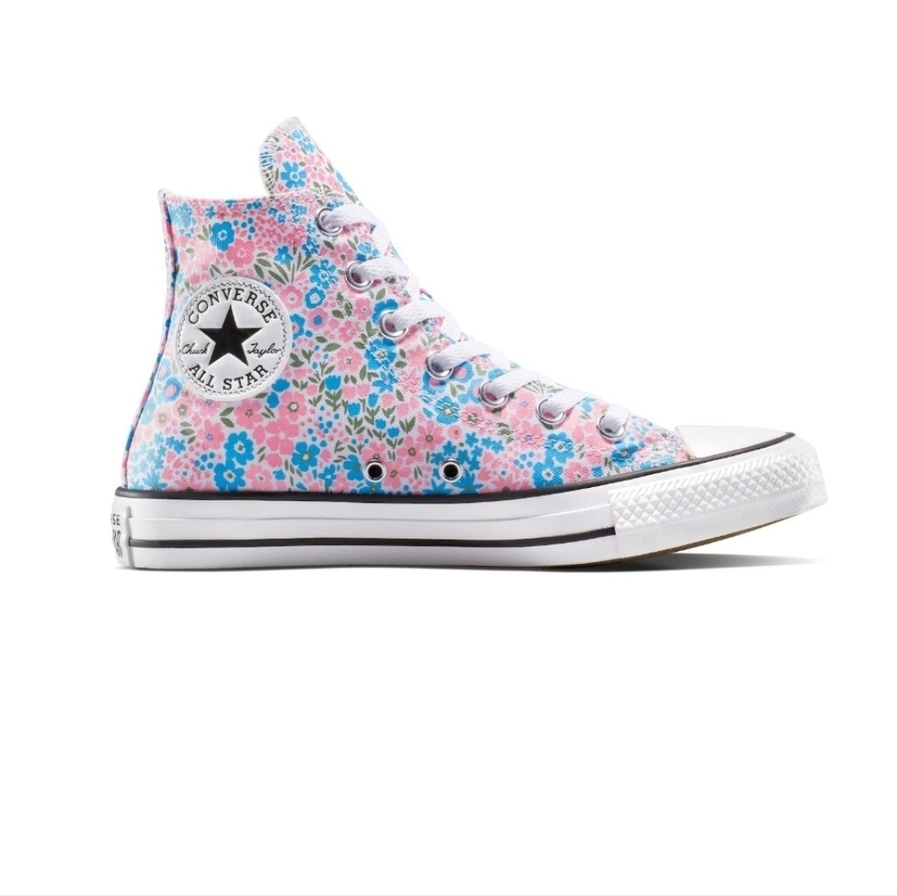Converse Chuck Taylor All Star Floral High Top Sneakers Womens 8.5 Pink Blue NWT - Picture 6 of 8